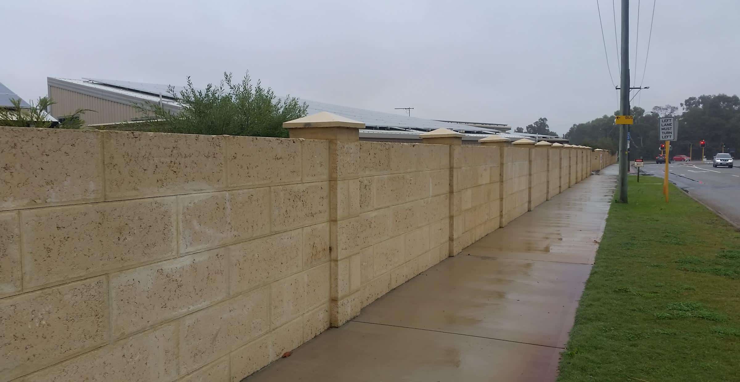 Limestone privacy/noise wall in Perth | Limestone Walls Perth