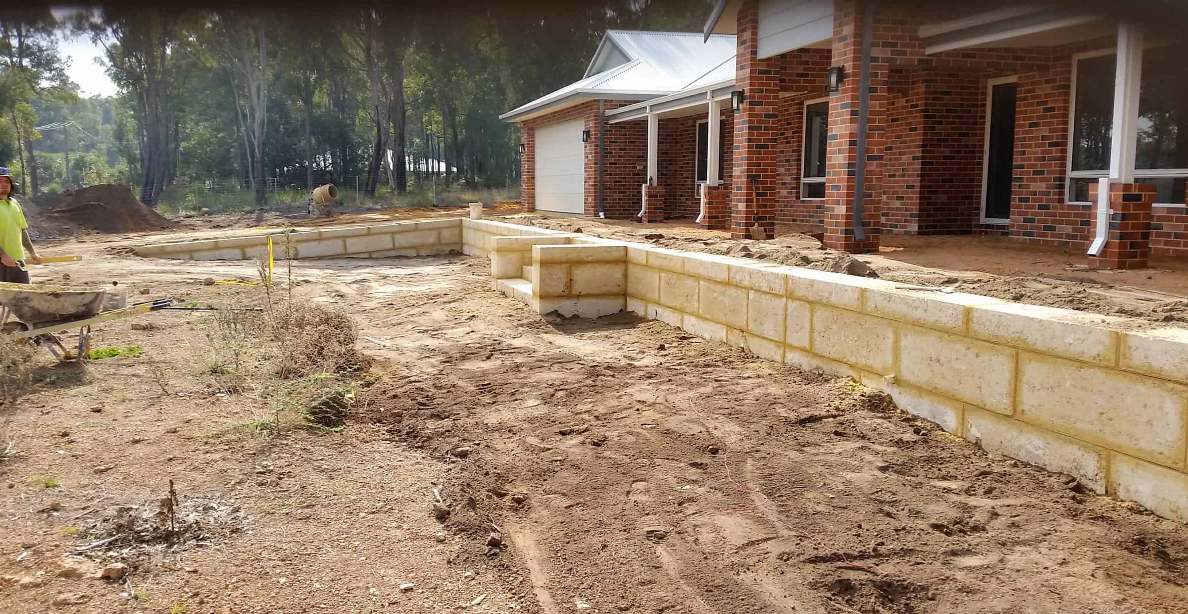 Garden retaining walls | Limestone walls Perth